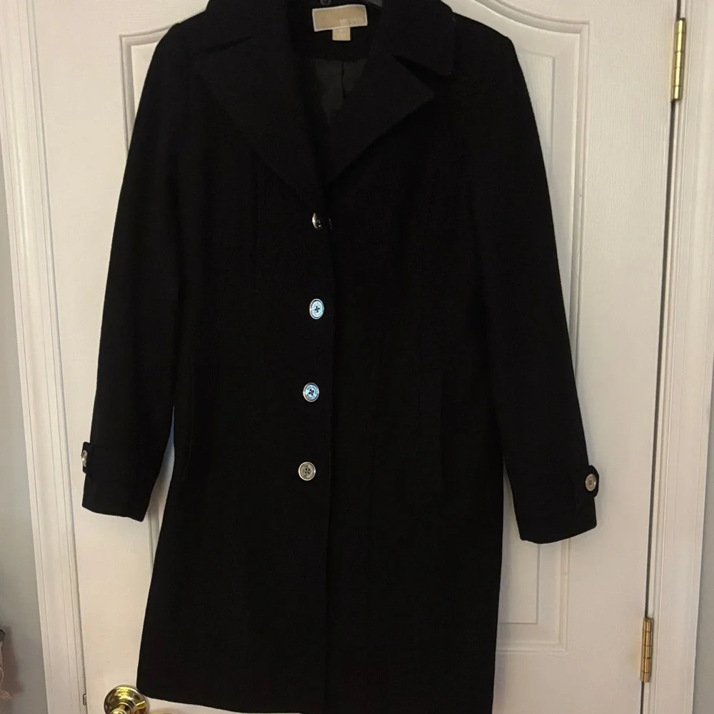 Michael Kors Black Trench Coat - Picture 2 of 14